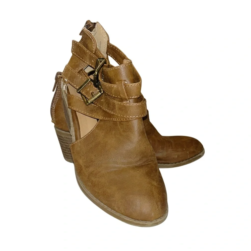 UNR8TED Girl's Brown Ankle Boots With Heel Size 1